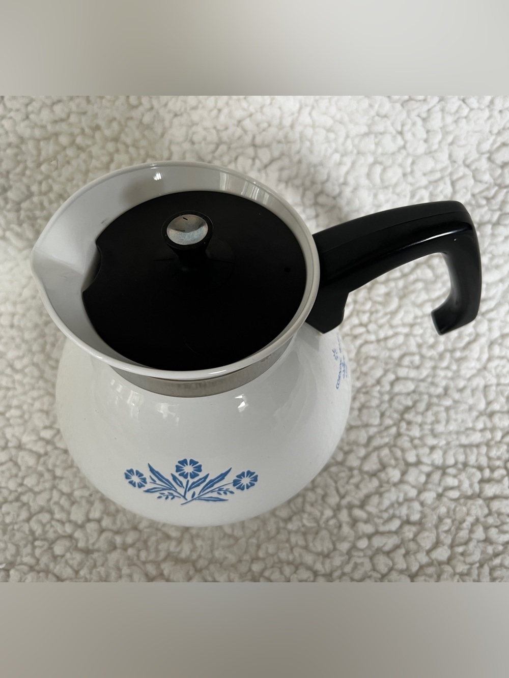 Vintage Corning Ware Blue Cornflower 6 Cup Tea Pot Kettle P-104 with Lid - Picture 2 of 14